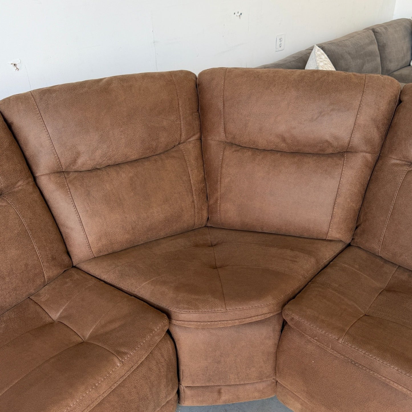 Simms Brown Fabric Power Reclining Sectional