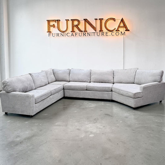 Grey Sectional With Cuddler