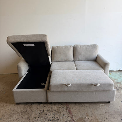 Coddle Cameron Beige Convertible Sofa with Reversible Chaise and Storage