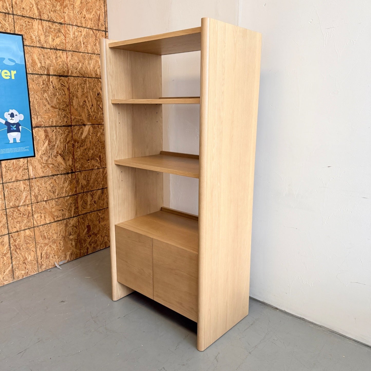 Article Torme 34" Bookcase with Storage In White Oak