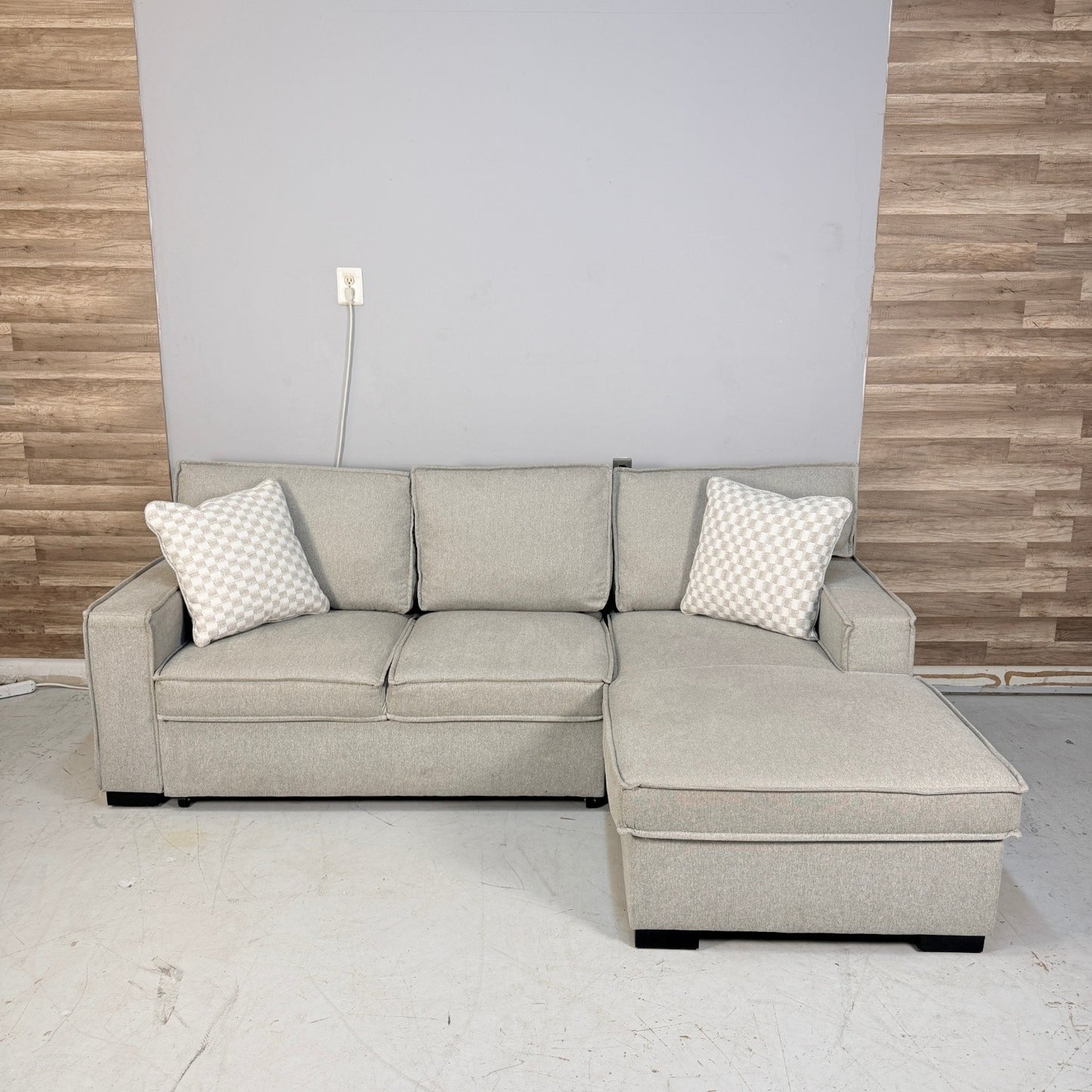 Grey Sectional With Sleeper & Storage
