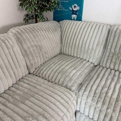 Ashley "Stupendous" Gray 4-Piece Corduroy  Sectional