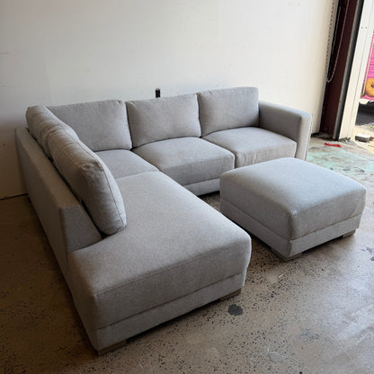 Drayden Fabric Sectional with Ottoman