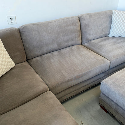 Penelope Gray Sectional With Ottoman