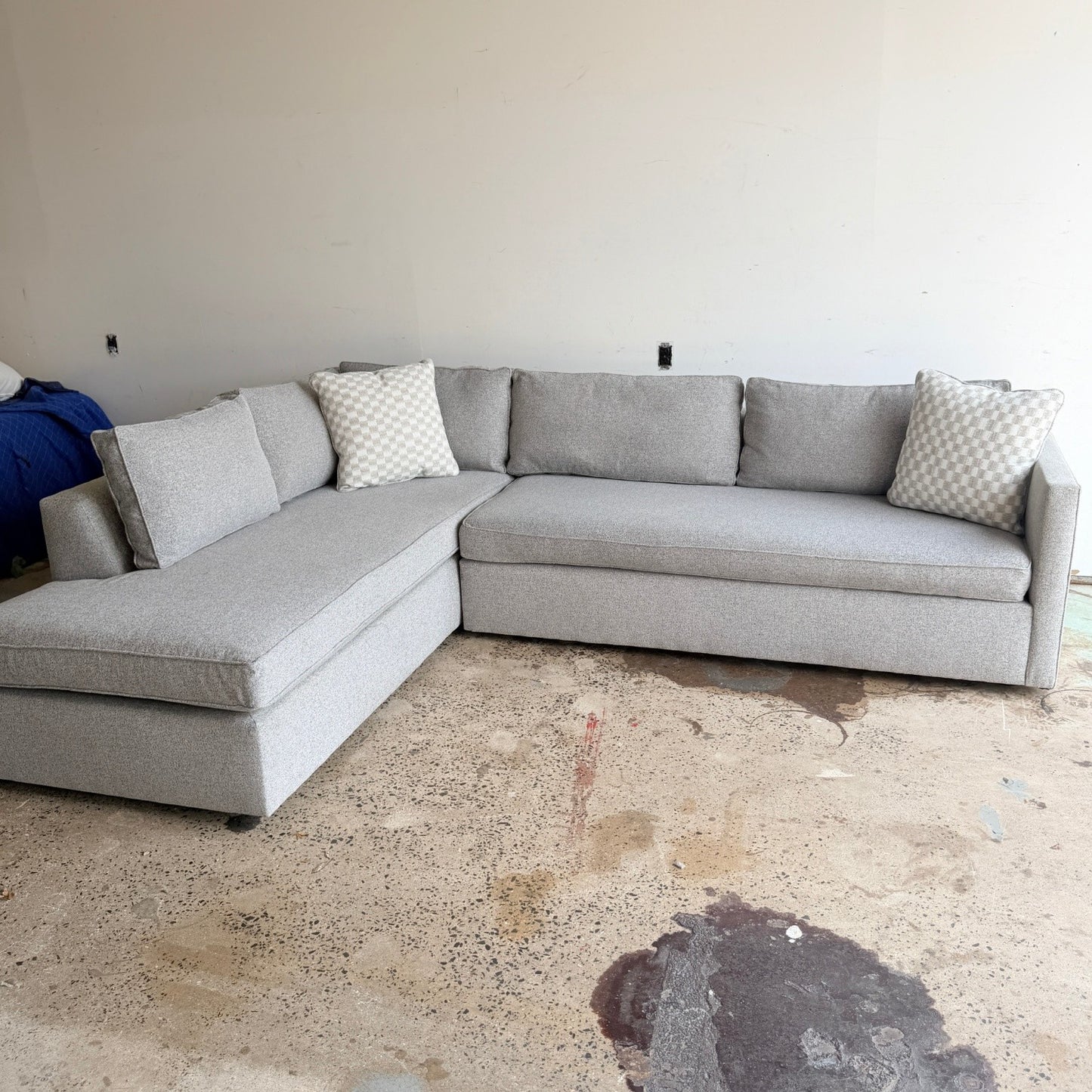 West Elm "Harris" Gray Bumper Sectional