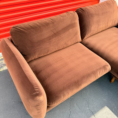 Article Sanders 85.5" Velvet Reversible Sectional