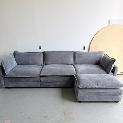 Dark Grey Corduroy Sectional