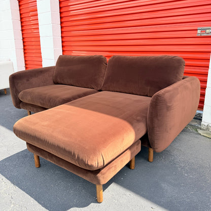 Article Sanders 85.5" Velvet Reversible Sectional