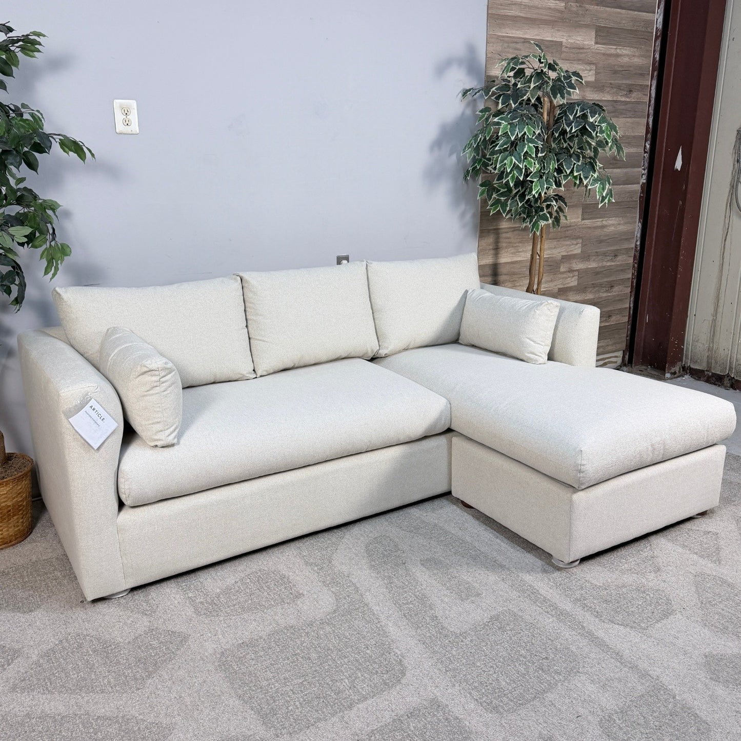 Article "Marina" Reversible Storage Sleeper Sectional In Ivory