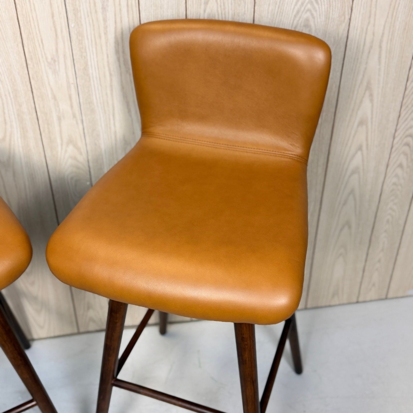 2 Article Sede Leather Swivel Bar Stools