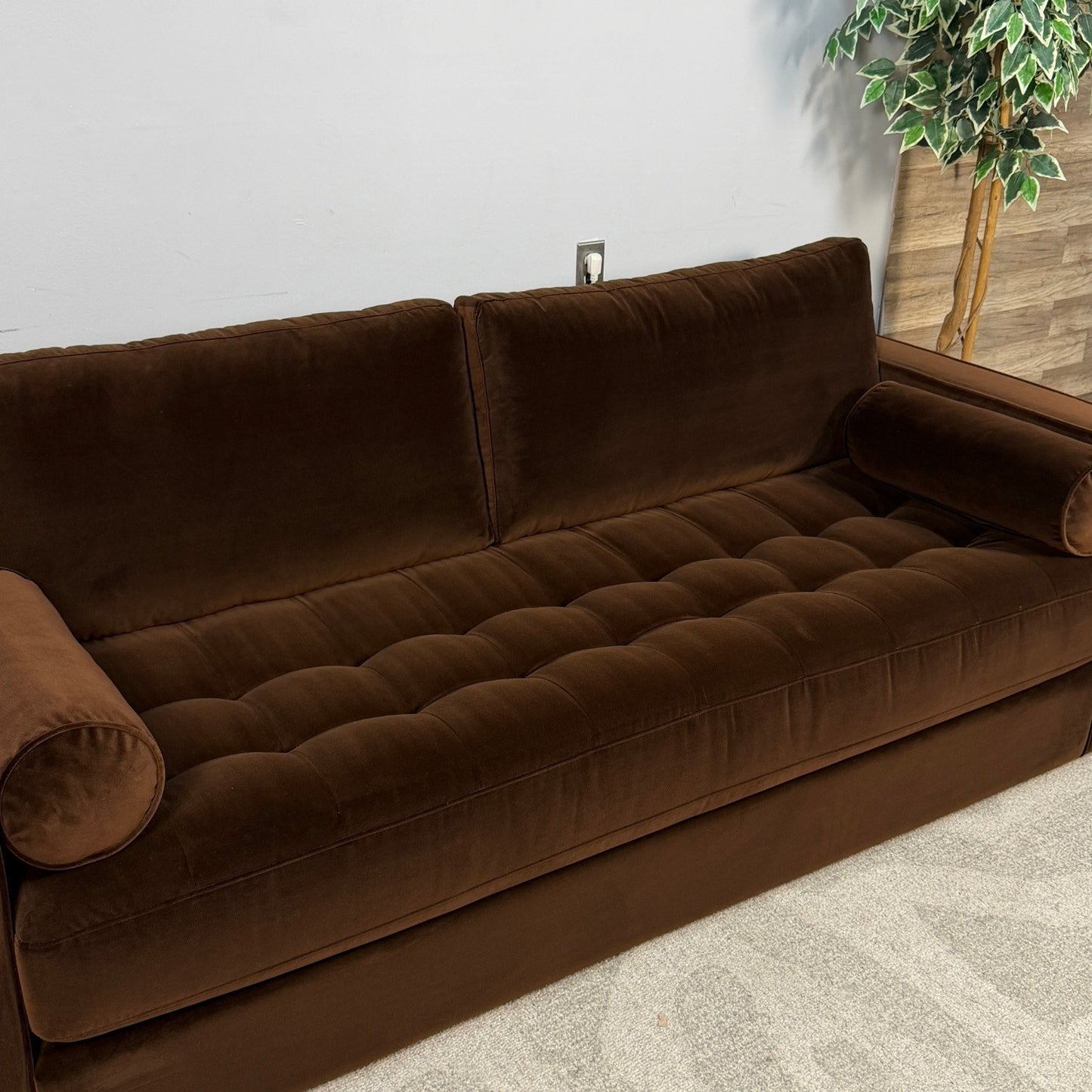Article "Sven" Tufted Brown Velvet Sofa