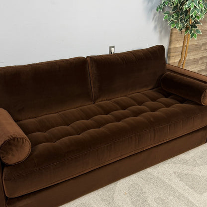 Article "Sven" Tufted Brown Velvet Sofa