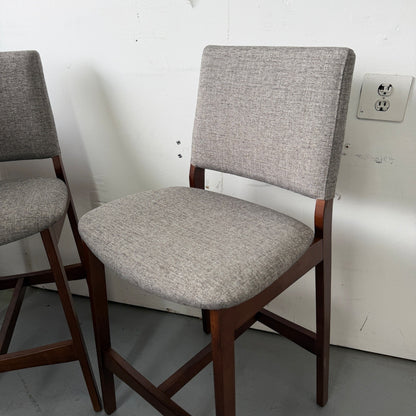 2 Nosh Counter Stool In Walnut and Quarry Gray
