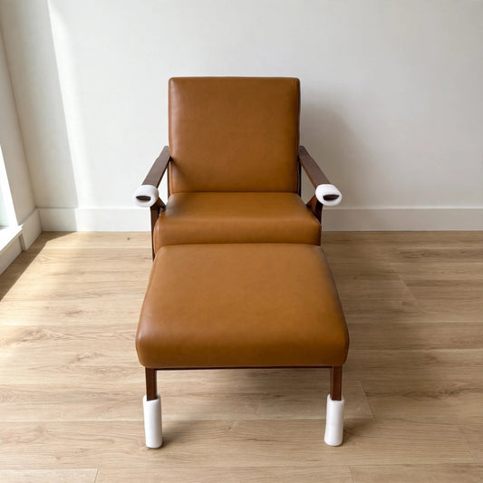 Article "OTIO" Leather Lounge Chair & Ottoman Set