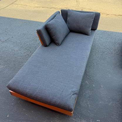 Article Lubek 69.25" Outdoor Low Left Chaise Lounge In Slate Gray