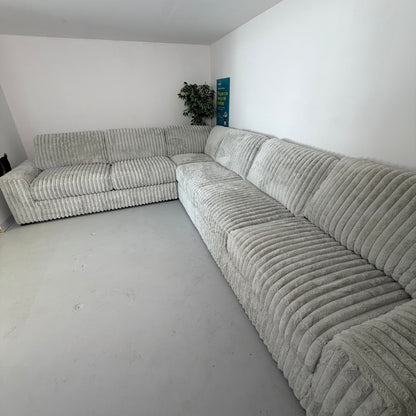 Ashley "Stupendous" Gray 4-Piece Corduroy  Sectional