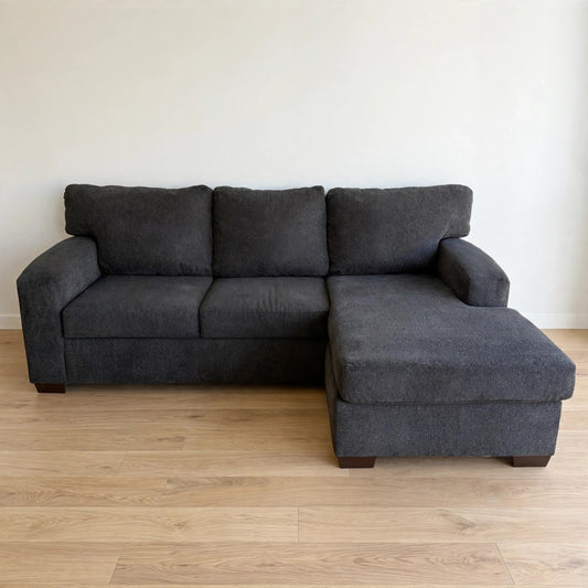 Gray Reversible Sectional Sofa with Chaise