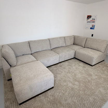 Costco Henredon Murphy Fabric 6-piece Modular Sectional with Ottoman
