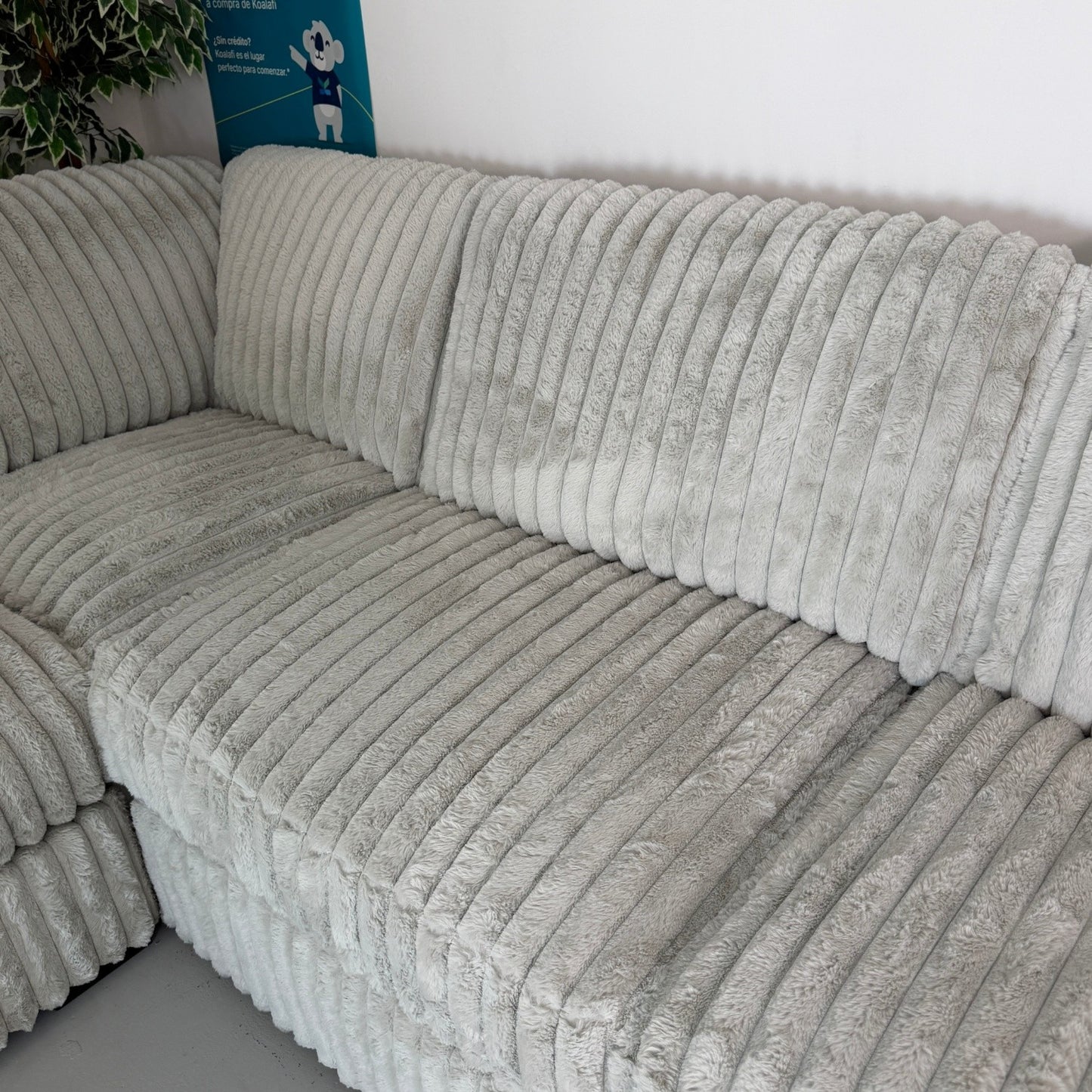 Ashley "Stupendous" Gray 4-Piece Corduroy  Sectional