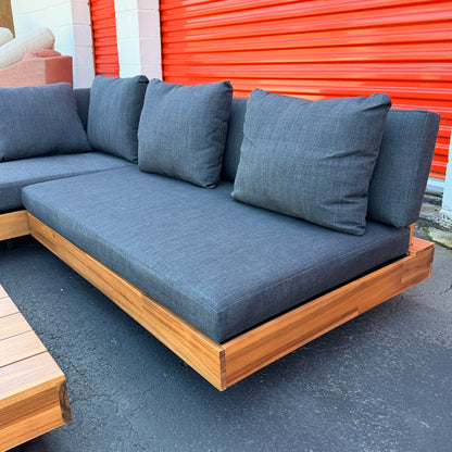 Article Lubek 82.5" Outdoor Low Left Sectional In Slate Gray