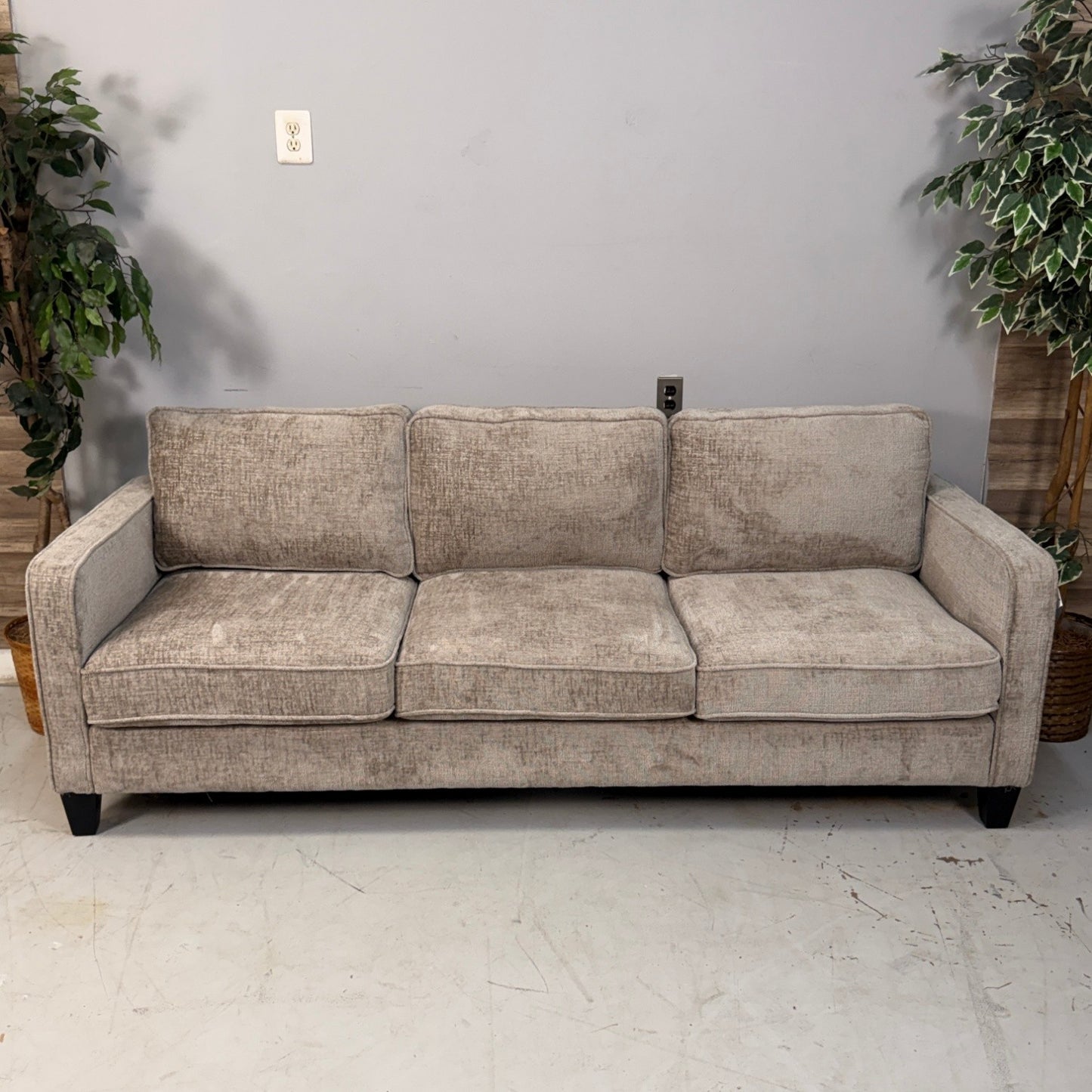 Grey Chenille 3 Seater Sofa