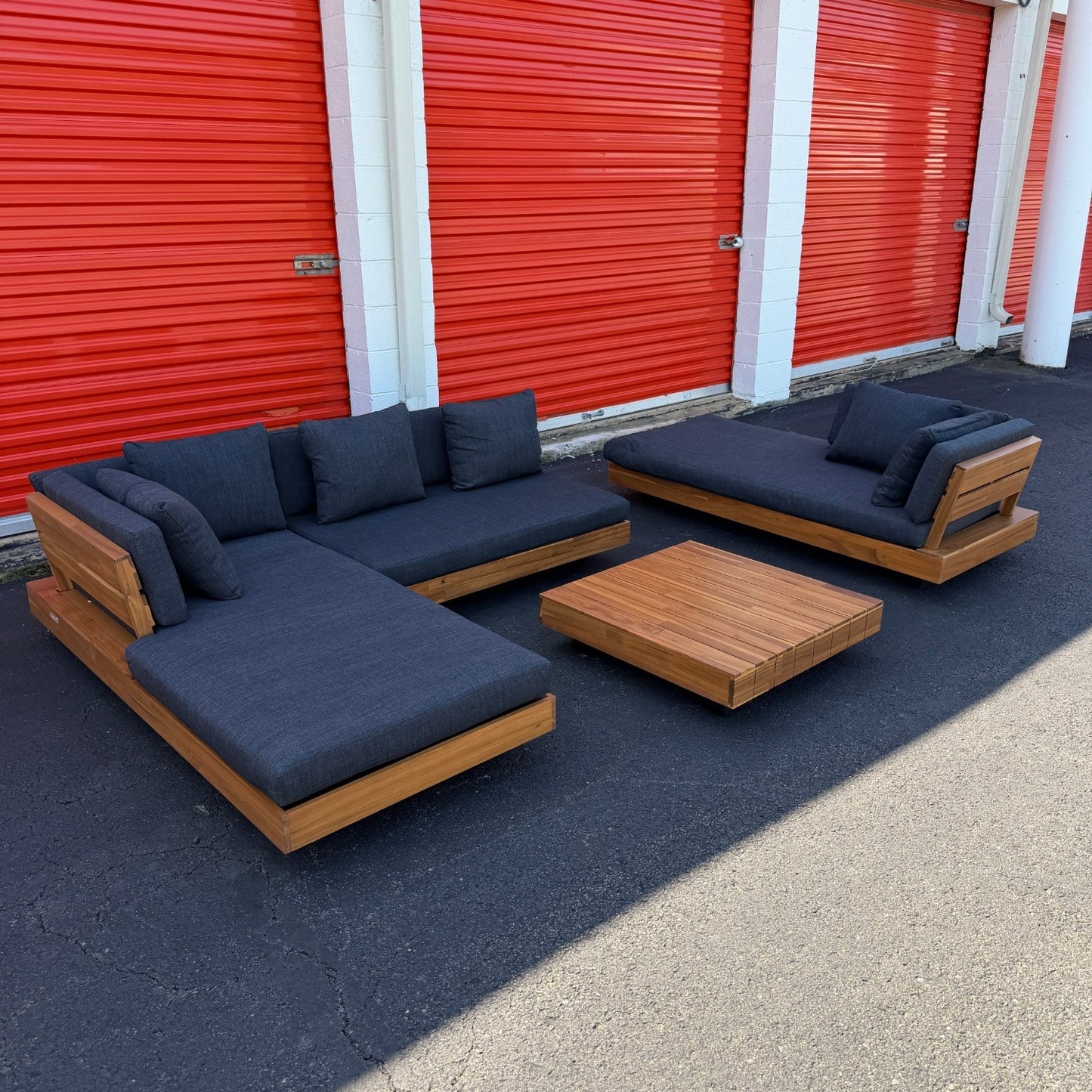 Article Lubek 82.5" Outdoor Low Left Sectional In Slate Gray