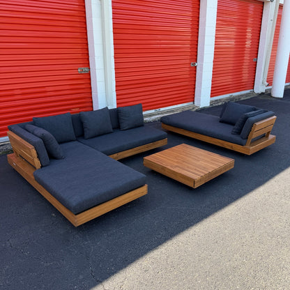 Article Lubek 82.5" Outdoor Low Left Sectional In Slate Gray