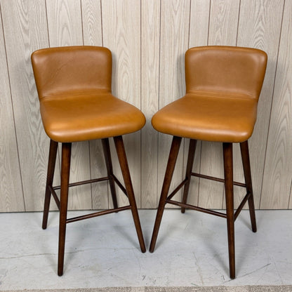 2 Article Sede Leather Swivel Bar Stools