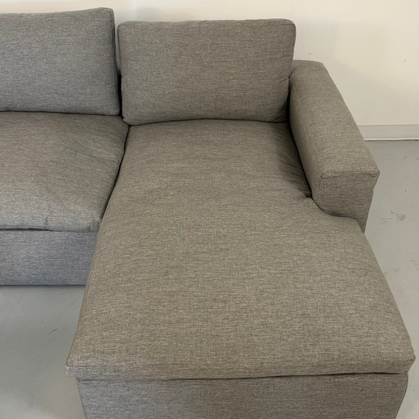 Living Spaces "Shuffle" Gray Reversible Sectional