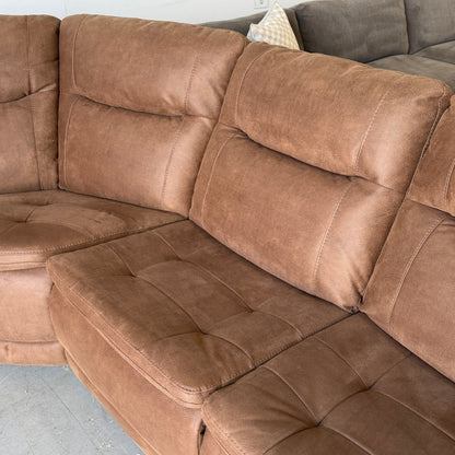 Simms Brown Fabric Power Reclining Sectional