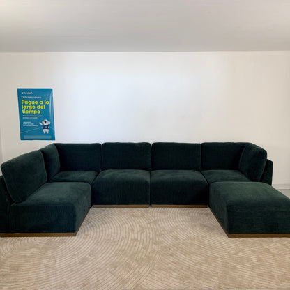Henredon Murphy Fabric 6-piece Modular Sectional with Ottoman