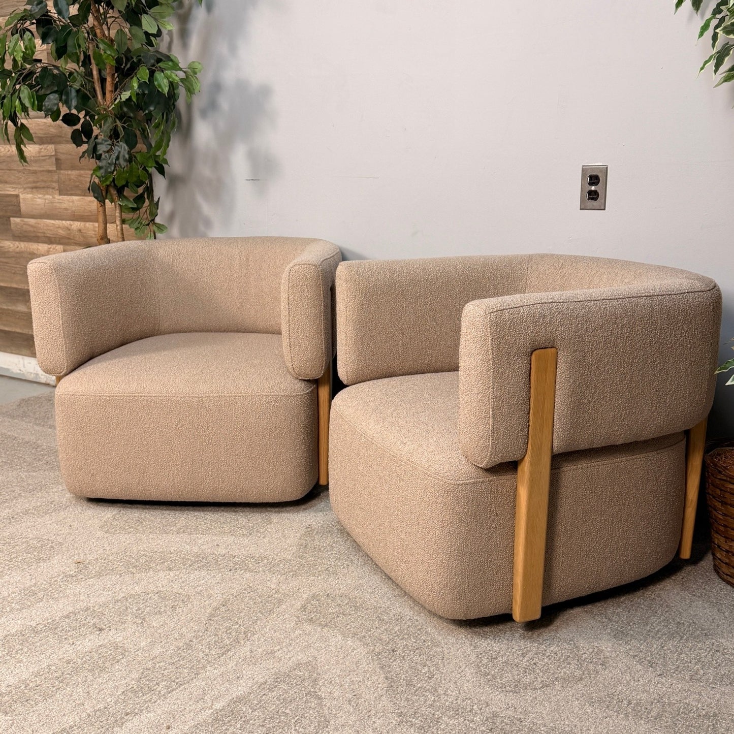 2 Article "Julie" Boucle Swivel Chair