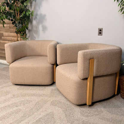 2 Article "Julie" Boucle Swivel Chair