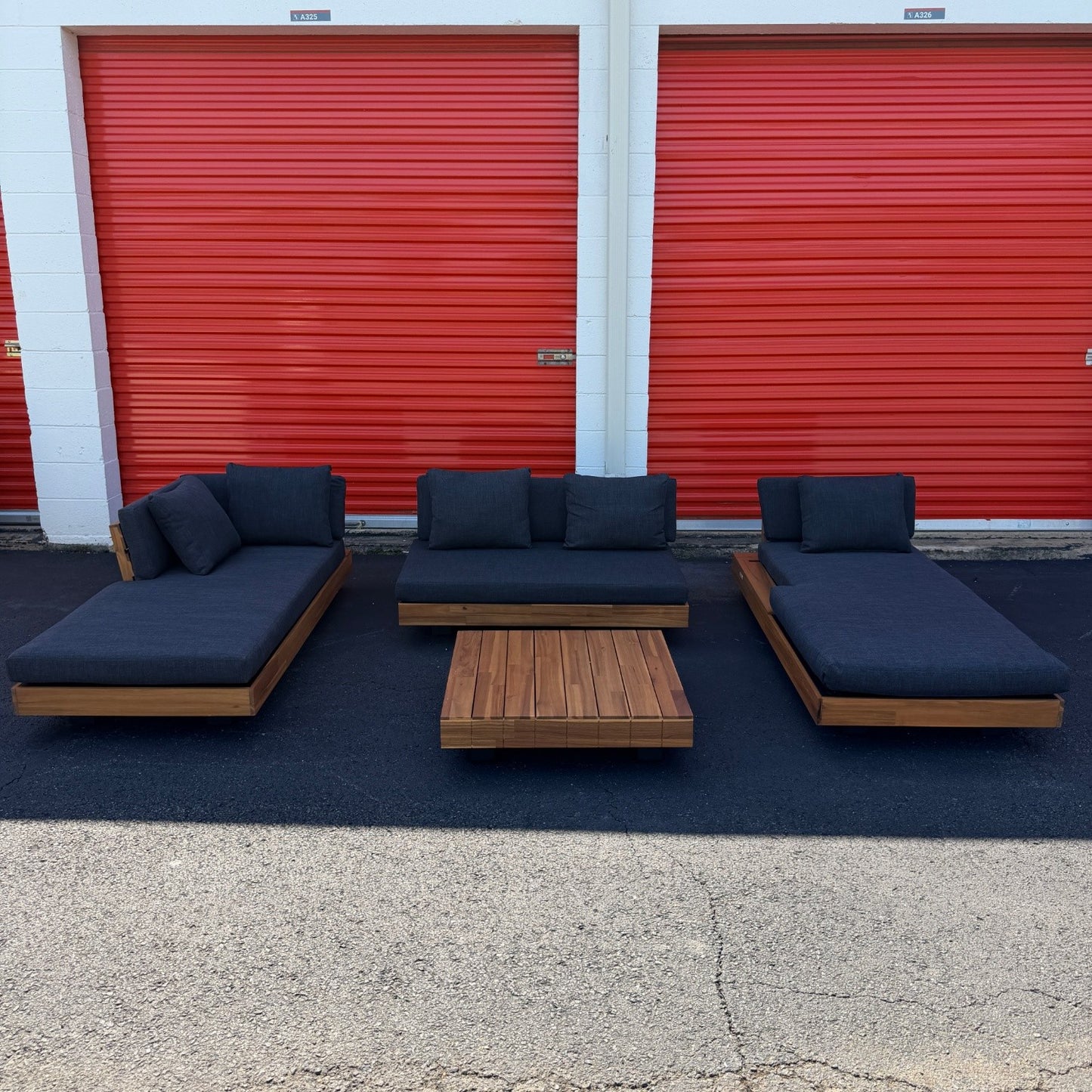 Article Lubek 82.5" Outdoor Low Left Sectional In Slate Gray