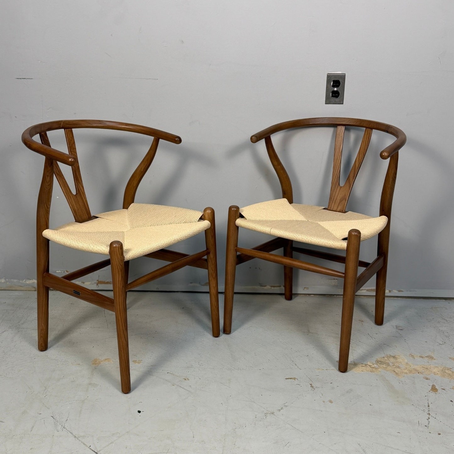 2 Rove Concepts Wishbone Chiars In Walnut Stain