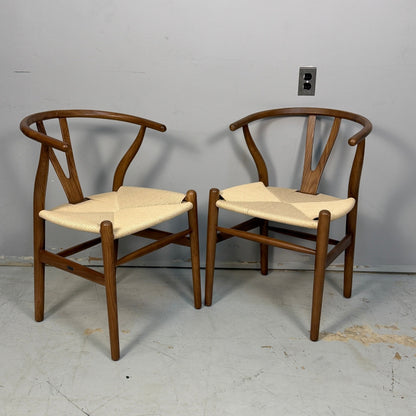 2 Rove Concepts Wishbone Chiars In Walnut Stain
