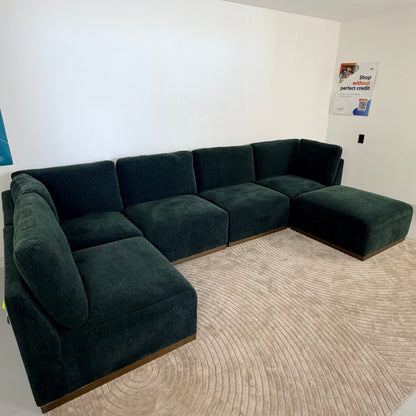 Henredon Murphy Fabric 6-piece Modular Sectional with Ottoman