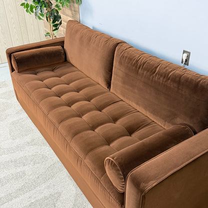 Article "Sven" Tufted Brown Velvet Sofa