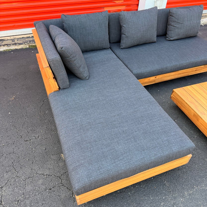 Article Lubek 82.5" Outdoor Low Left Sectional In Slate Gray