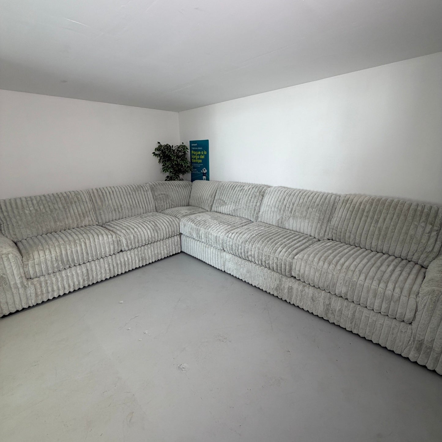 Ashley "Stupendous" Gray 4-Piece Corduroy  Sectional