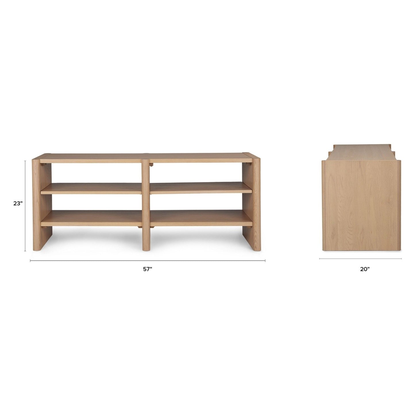 Article Torme 57" Bookcase Short In White Oak