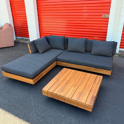 Article Lubek 82.5" Outdoor Low Left Sectional In Slate Gray