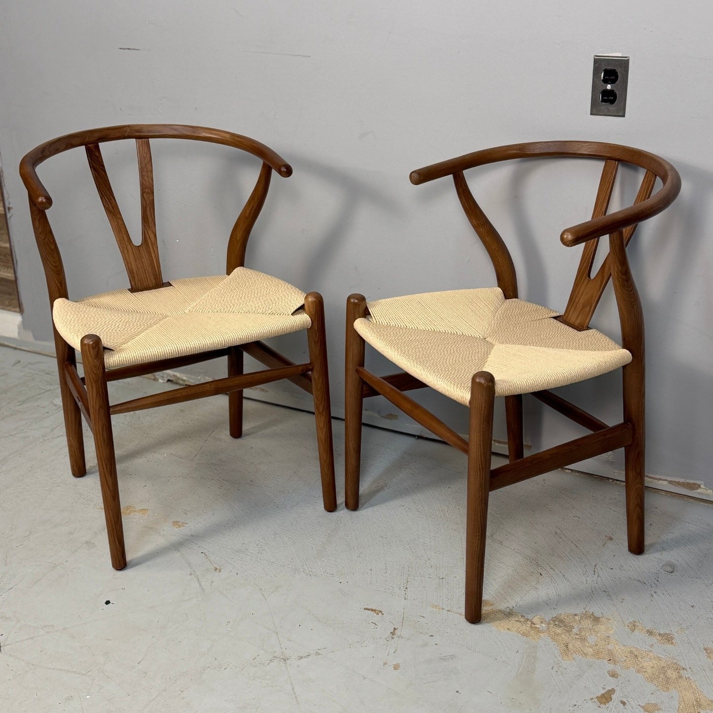 2 Rove Concepts Wishbone Chiars In Walnut Stain