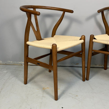 2 Rove Concepts Wishbone Chiars In Walnut Stain