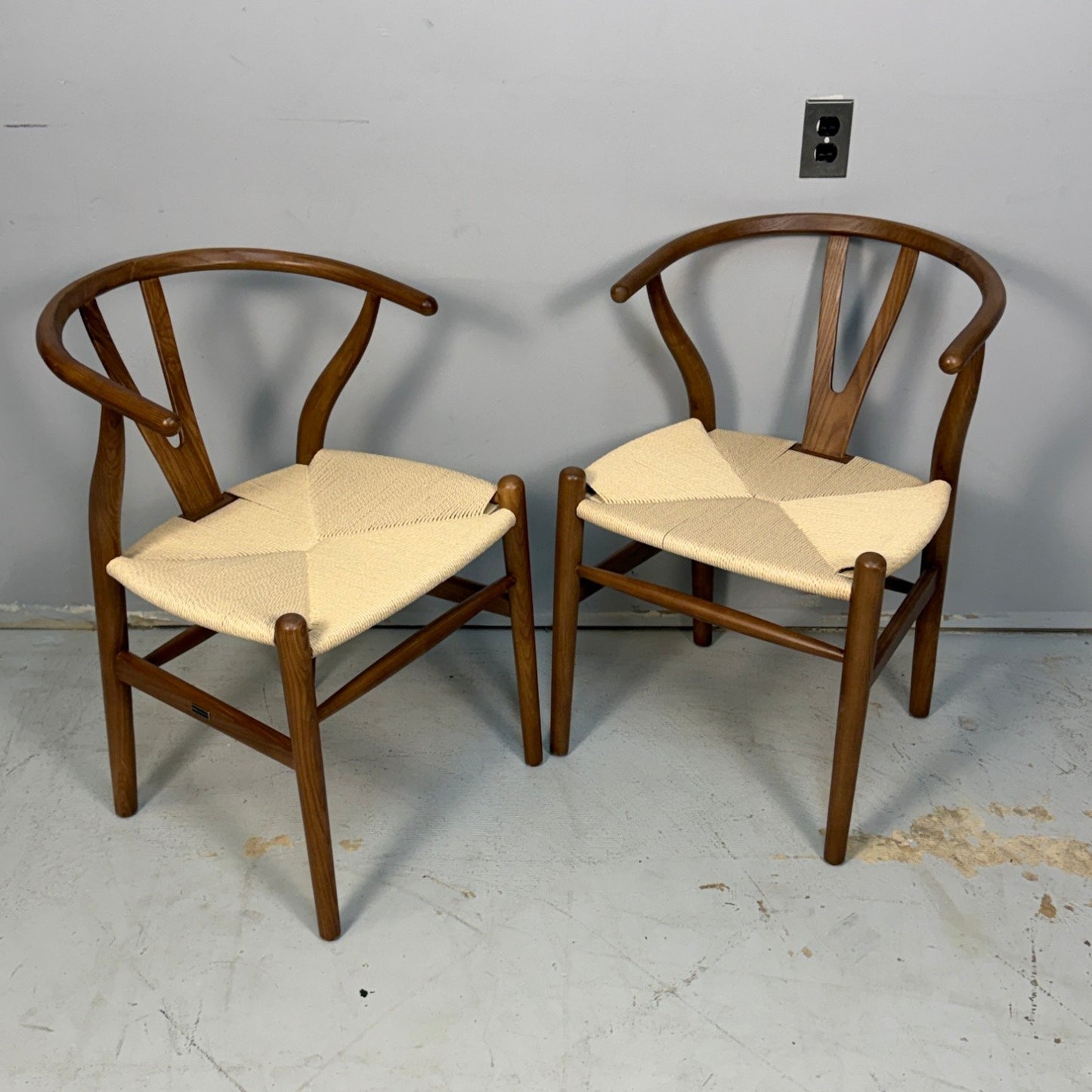 2 Rove Concepts Wishbone Chiars In Walnut Stain