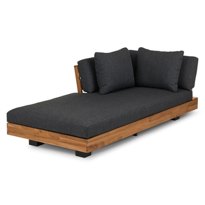 Article Lubek 69.25" Outdoor Low Left Chaise Lounge In Slate Gray