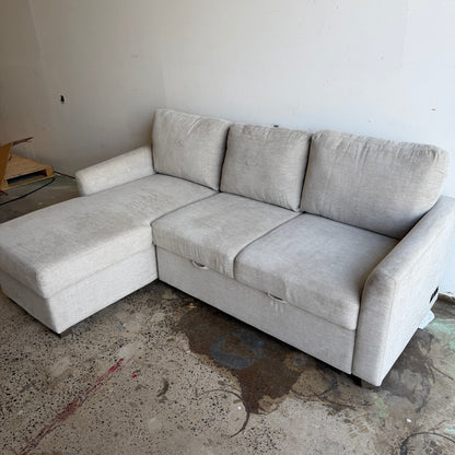 Coddle Cameron Beige Convertible Sofa with Reversible Chaise and Storage