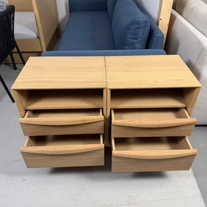 2 Article "Lenia" 2-Drawer Nightstands