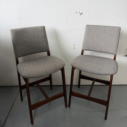2 Nosh Counter Stool In Walnut and Quarry Gray
