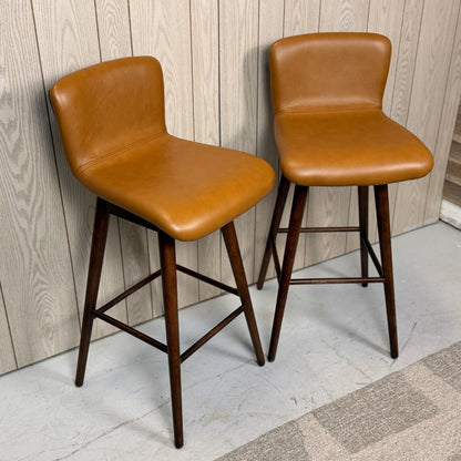 2 Article Sede Leather Swivel Bar Stools